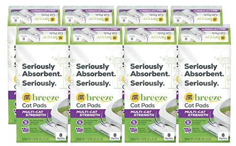 Purina Tidy Cats Katzenstreu-Zubehör, Breeze Pads Nachfüllpackung, Multi-Katzenstreu, 8 Stück, 8 Stück