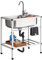 Fregadero de Camping de Un Seno y Grifo, Lavabo Cocina, fregadero Utilitario de Jardín Garaje Patio Balcón Terraza Exterior Autocaravana Escurridor Acero Inoxidable