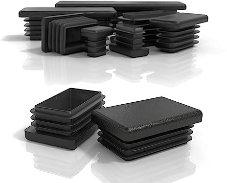 PD® Bouchons à lamelles 40x20 mm pour Tube carré | Embouts rectangulaires PE | Bouchon Pied de Chaise | Bouchon Tube Carré pour Tubes Métalliques, Chaises, Canapés, Tables et étagères | 10 pcs.