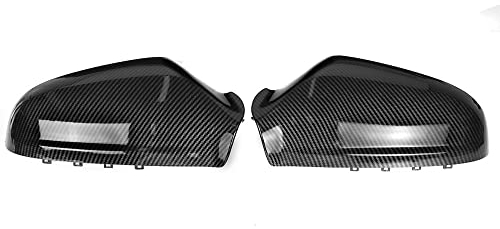 Auto-Seitenspiegel-Abdeckkappe kompatibel für Opel für Vauxhall für Astra H 2004–2009, Auto-Rückspiegel-Abdeckungen Ersatz-Carbon-Faser-Türflügel-Rückspiegel-Abdeckkappen