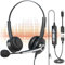 Wantek 682N Headsets mit Mikrofon USB/Typ-C Kopfhörer mit Noise Cancelling Mikrofon Kabelgebundene PC Headsets für Computer Laptop Online Konferenz Meeting Skype Zoom MS Teams Call Center