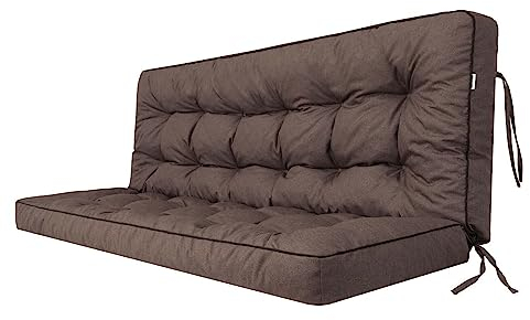 shivler Kissen für Hollywoodschaukel und Gartenbank Gartenkissen Gartenbankauflage Bankauflage Bankkissen Garten Gartenmöbel Schaukelkissen (180 cm, Braun)