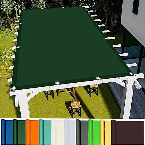 Voile D'ombrage Toile d'ombrage 6 x 10 m Anti 98% UV Contre Le Vent Filet d'ombrage Jardin avec Corde Libre pour Patio Terrasse Extérieur Patio Piscine Jardin, Vert Foncé