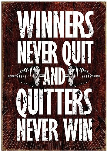 ARTLaminated Winners Never Quit And Quitters Never Win Mini-Poster