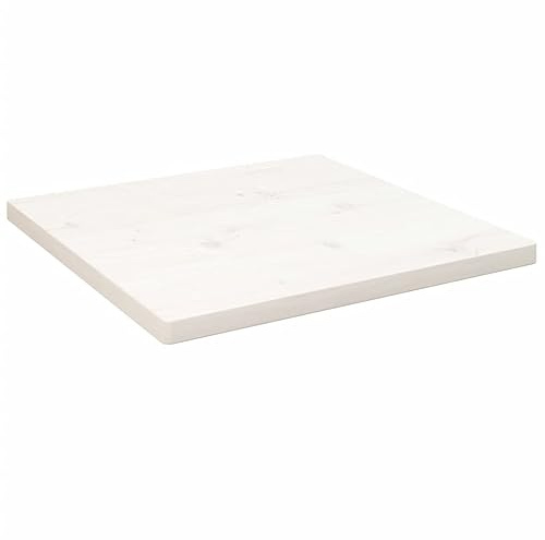 vidaXL Tischplatte Weiß 50x50x2,5 cm Massivholz Kiefer Quadratisch