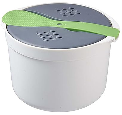 JISADER Cuiseur à Riz Multifonctionnel Cuisson du Riz 2L Micro-Ondes Outils de Chauffage de Cuisson au Micro-Ondes Pots à Vapeur Cuiseur de Pâtes pour Pâtes, Vert