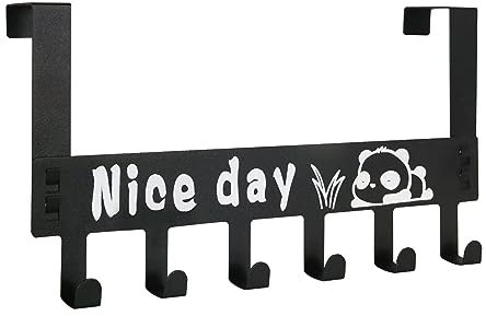 KAXIMON Over The Door Hanger with 6 Hooks, Over Door Coat Hooks for Hanging Coat, Towel, Bag, Robe - Hangers Hooks Ideal for Bedroom, Bathroom, Wardrobe