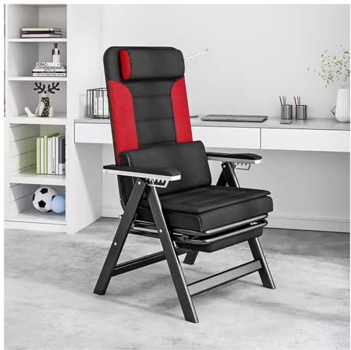 KITCISSL Fauteuil De Bureau Chaise Inclinable Chaise Gaming avec Repose-Pieds, Fauteuil Relax Inclinable Chaise de Camp de Luxe Chaises Pc Chaise Ergonomique pour Salon, Balcon (Color : Red B)
