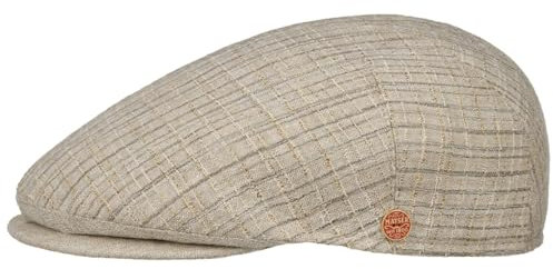 Mayser Light Aston Flatcap Schirmmütze Schiebermütze Herren - Made in The EU mit Schirm, Futter Sommer Frühling-Sommer - M (56-57 cm) Hellbeige