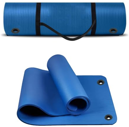 G5 HT SPORT Yogamatte mit Tragegriff und Ösen | 120 oder 180 cm | Dicke 1,5 cm | Breite 62,5 cm | Gymnastikmatte Fitnessmatte (120 cm, Blau)
