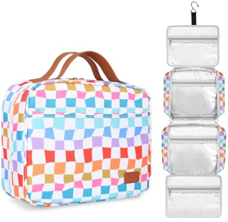 Kulturbeutel für Damen, Reise-Kulturbeutel für Damen, Reise-Kulturbeutel, Kosmetik-Organizer für Reisegröße, Toilettenartikel, Mehrfarbig, Casual