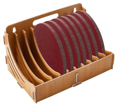 AHANDMAKER 10 Schlitz Schleifpapierhalter Aus Holz Schleifscheiben Aufbewahrungsregal Werkzeugkasten Für Die Holzbearbeitung Schleifer Werkzeugkasten Zubehör CD Aufbewahrungsregal Aus Holz Peru