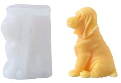 Meiliyizu Moule en Silicone en Forme de Chien pour Bougies, Savon, Plâtre et Décorations - Labrador