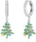 ABIGY Weihnachts Ohrringe 925 Sterling Silber Weihnachtsbaum Ohrringe Weihnachts Schmuck Geschenke für Damen