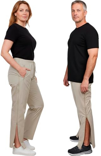 Dobsom Saltö Reha Hose Damen und Herren I Jogginghose seitlich zu öffnen I Sporthose Trainingshose mit durchgehendem Reissverschluss
