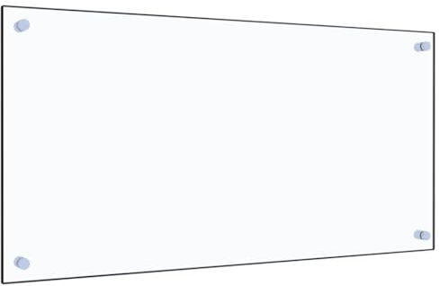 AUVYI Crédence de cuisine en verre trempé - 80 x 40 cm - Transparent - Protection anti-éclaboussures en verre pour cuisinière - Protection murale - Plaque en verre