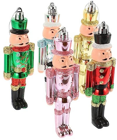 SEWOART 5pièces Pendentif Suspendu Soldat Casse-Noisette De Noël Plastique Artisanat Sapin Cadeau Festival