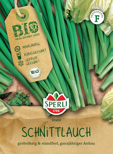 Sperli BIO Schnittlauchsamen 84626, Kräutersaat | Kübelgeeigneten Schnittlauch, aromatisch, Aussaat ab April bis August, Ernte ab Garten, mehrjährig