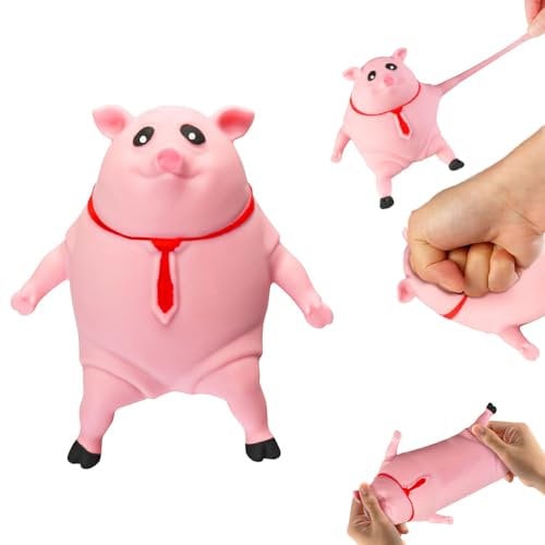 Anti Stress Schwein, Schwein Quetsch Spielzeug Rosa 9*9cm Quetsch Spielzeug Schwein 180g Squishy Squeeze Toys Fidget Toys, Sensorik Autismus Spielzeug Splashy Piggy für Kinder Erwachsener