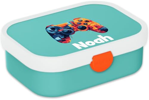 Mepal Personalisierte Brotdose mit Namen - Bento Lunchbox für Kinder - Rennwagen - Geeignet für bis zu 4 Butterbrote - BPA-frei & Spülmaschinenfest - 750 ml - Blau