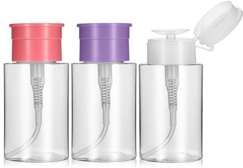 ElevateTech Lot de 2 flacons de dissolvant de vernis à ongles, flacons démaquillants à pompe à pression pour démaquillants transparents