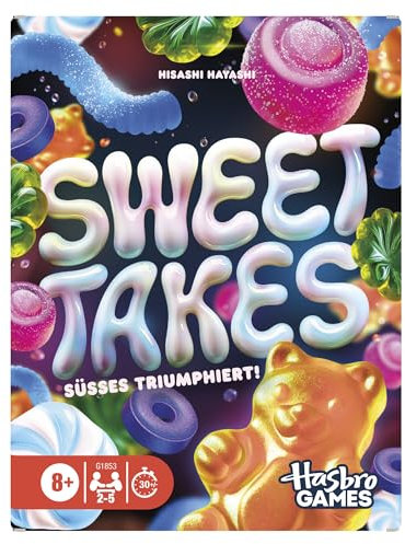 Hasbro Gaming Sweet Takes Kartenspiel - Deutsche Fassung, Kartenspiel für Kinder ab 8 Jahren und die ganze Familie, Cooles Partyspiel - einfach erklärt und schnell gespielt, für 2 bis 5 Spieler