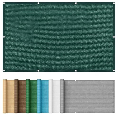 Sonnensegel Balkon 1 x 1.3 m Abschattung Reißfest Robust Sonnensegel Winddicht Multi Farbe Und Größe für Camping Terrasse Pergola, Grün