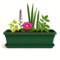 TECHZOCO Jardinera de plástico con Plato, Macetero Jardín, Incluye Plato, Fabricado en Polipropileno, Apto balcón, Patio, Interior/Exterior, 50 cm Largo x 15 cm Alto x 18 cm Fondo, Verde