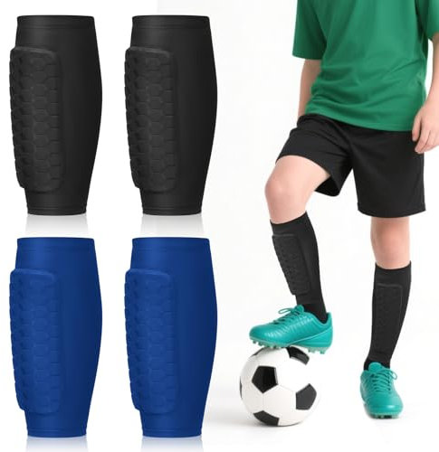 Omtofo 2 Paire Taille XS De Protege Tibia Foot Enfant, Protège De Football Anticollision Cellulaire, Protection Professionnelle Du Mollet Légers Et Respirants Protege Tibia Foot Pour Garçons Et Filles
