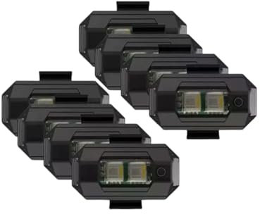 8 lumières d'avertissement stroboscopiques LED rechargeables par USB avec 7 couleurs et 7 modes pour voiture, moto, et matériau ABS, installation facile