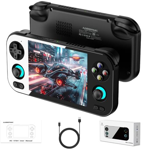 RG 476H Retro Handheld Game Console RG 476H Retro Game Console 4.7 inch IPS Multi-Touch Screen 128G UFS2.2 Android 13 Unisoc T820 Processor RG476H Support 1080p DP Output WiFi Bluetooth Black