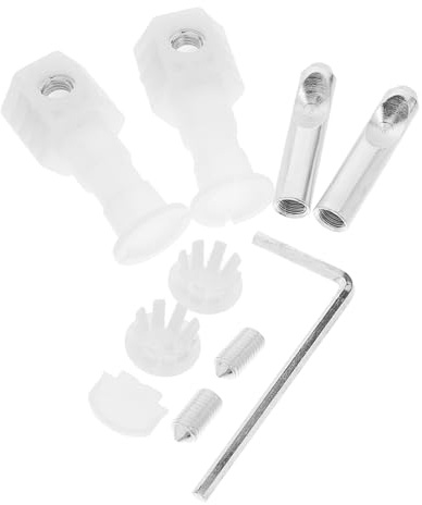 Tofficu 10pcs Wall Hung Toilet Anchor Bolts Kit Nylon Locking Back Connectors Extended Seat Screws for Bathroom Fixtures Toilet Seat Hinges Replacement Installation