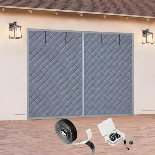 Garagentor Isoliervorhang Mit Magneten – Thermische Isolierung & Wetterfeste Dämmung Im Wintern – Schalldämmender Torabdeckung Garagentorschutz 210 215 240 244 275 350 365 480cm(Grays,420x330cm)