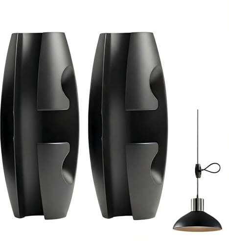 Terraxis 2 Pièces Raccourcisseur pour Luminaire Pendant, Longueur Réglable, Installation Facile et Fixation Solide, Compatible Ø 6.5–7.5 mm (Noir)
