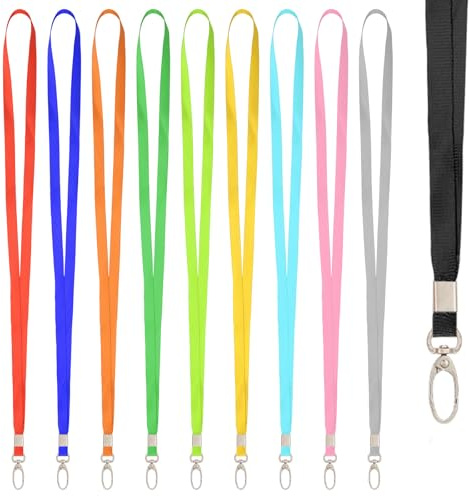 40 Stück Schlüsselband zum Umhängen 10 Farben Lanyard Schlüsselband Bunt mit Drehbarem Karabiner für ID-Karten Schlüssel Brieftaschen Ausweishalter