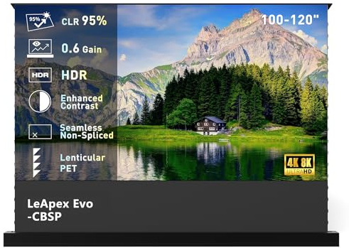 WUPRO LeApex Evo Écran Motorisé CLR CBSP 110 (279 cm) pour Projecteur UST, Écran ALR Rejet de Lumière Ambiante 95%, Visible en Plein Jour, Idéal pour Une Utilisation en Intérieur