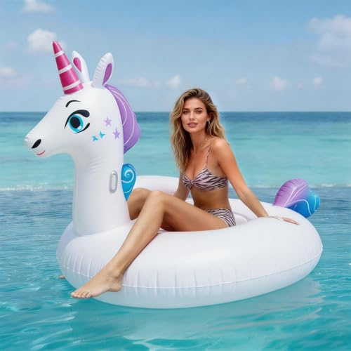 XIMEI Materassini Piscina, Materassino Gonfiabile Mare, Fenicottero Gonfiabile Grande Unicorno Gonfiabili Piscina Mare, Giocattolo Estate Festa (Unicorno)