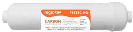 NICEDROP Filtro Osmosi Inversa Carbone Argentizzato – Ricambio 10 1/4 Universale – Elimina Cloro e Odori – Acqua Potabile Pura per Impianti Domestici