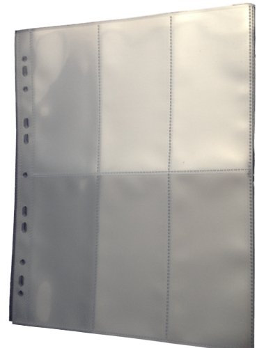 10 x A4 Collector - Storage Album Pages - Acid Free - Medals - Trading Cards - Photography (6v Pockets)