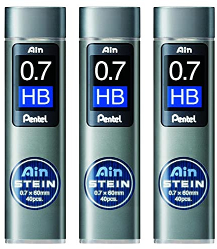 PENTEL AIN STEIN C277 Härtegrad HB, 40 Minen, 0,7 mm, 3 Stück