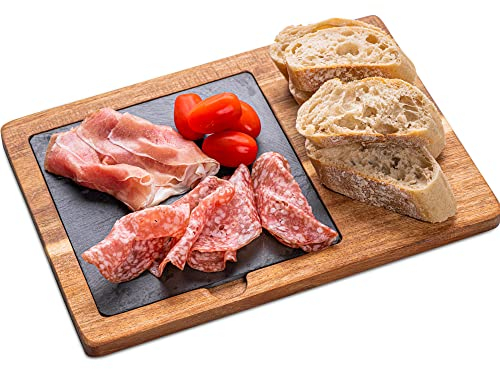 bar@drinkstuff Acacia Wood Serving Board 30 x 21 cm - Serving Platter, Food Board, Burger Board, Wooden Board