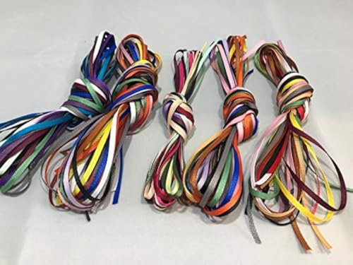 One Bundle 10 x 1m x 3mm Grosgrain Ribbon Assorted Bundle Colours 10 metres Thin Ribbed 3 mm