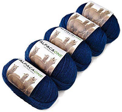 5-Pack Alpaka Wolle Petrolblau 100% Baby Alpaka 5x50g