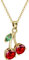 VONSSY Collana da donna con ciondolo fiore ciliegia rossa personalizzata placcata in oro 18 carati con gioielli in zirconia cubica 5A per ragazza donna moglie fidanzata amici regalo (giallo)