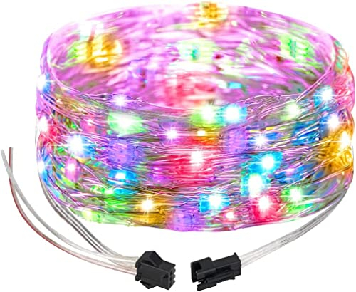 BTF-LIGHTING Traum Vollfarbige Glitzer-Dekolichter 5m 50LEDs Adressierbare WS2812B IC-Feen-Schnurlichter für die Weihnachtsbaumfest-Party im Kinderschlafzimmer(kein Strom oder Controller)