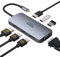 USB C to Dual HDMI Hub,7 in 1 USB C Docking Station to Dual HDMI Displayport VGA Adapter,USB C to 3USB 2.0, Multi Monitor Adapter for Dell XPS 13 15,Lenovo Yoga,Huawei Matebook X pro,etc