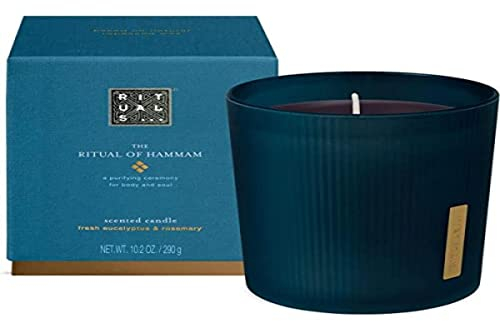 RITUALS The of Hammam Scented Candle Duftkerze Eukalyptus und Rosmarin, Maße: 9,3cm x 9,3cm x 11,8cm, 1107151, Blau