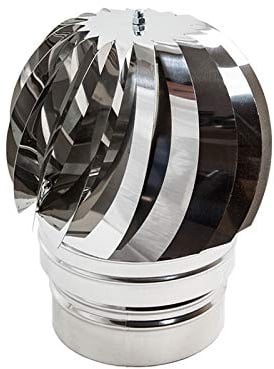 Fumaiolo Comignoli girevoli, Cappello eolico Terminale per camini in acciaio inox, Base tonta D80mm