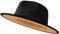 Fedora-Hüte mit breiter Krempe für Damen und Herren, zweifarbig, Filzhut, Panamahut in zwei Größen, Schwarz & Camel-B, L/XL
