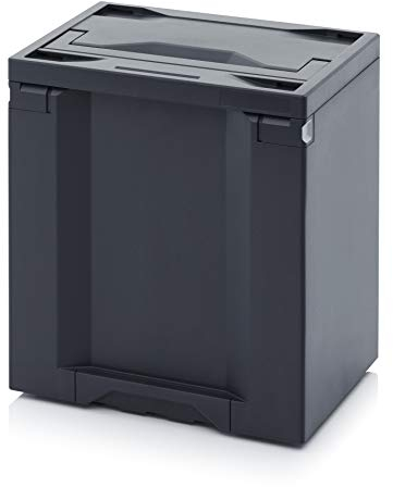 WFix Toolbox Pro anthrazit Größe 5 Werkzeugkoffer leer gross | Universal Werkzeug Aufbewahrungssystem - Stapelboxen Werkstatt